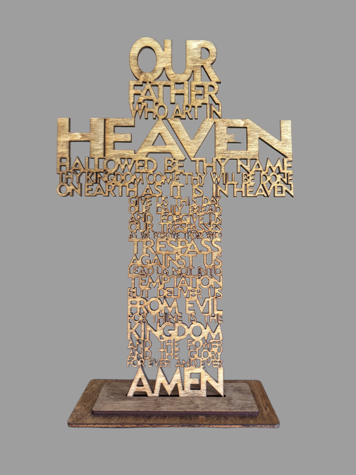 Standing Lords Prayer Cross