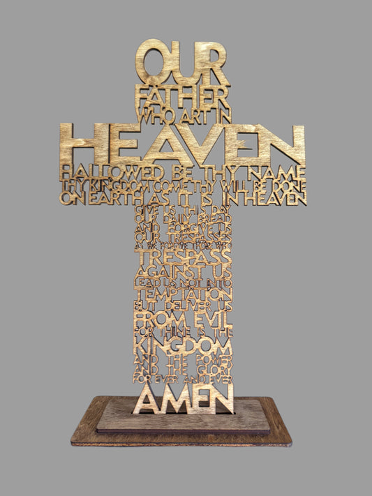 Standing Lords Prayer Cross